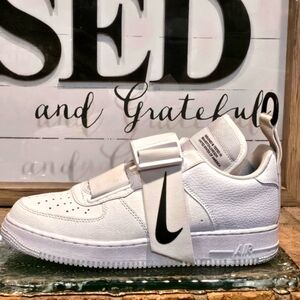 Nike Air Force 1 Utility White Strap Closure Mn 8 | Wmn #AO1531-101